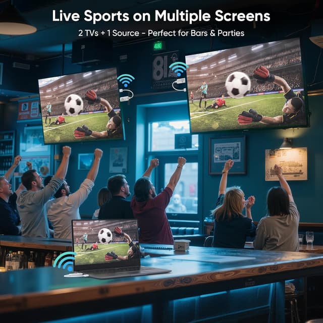 Detalle de Steetek Wireless HDMI Transmitter Set mit 1 Sender und 2 Empfängern – drahtloses HDMI für PC/Laptop/Kamera