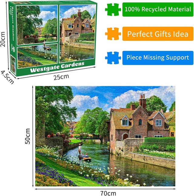 Detalle de Westgate Gardens Historic River Tour 1000-piece Jigsaw Puzzle for Adults