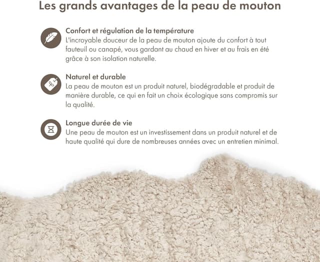 Thumbnail 4 de Nordic Sheep Tapis Peau de Mouton 170x110 cm