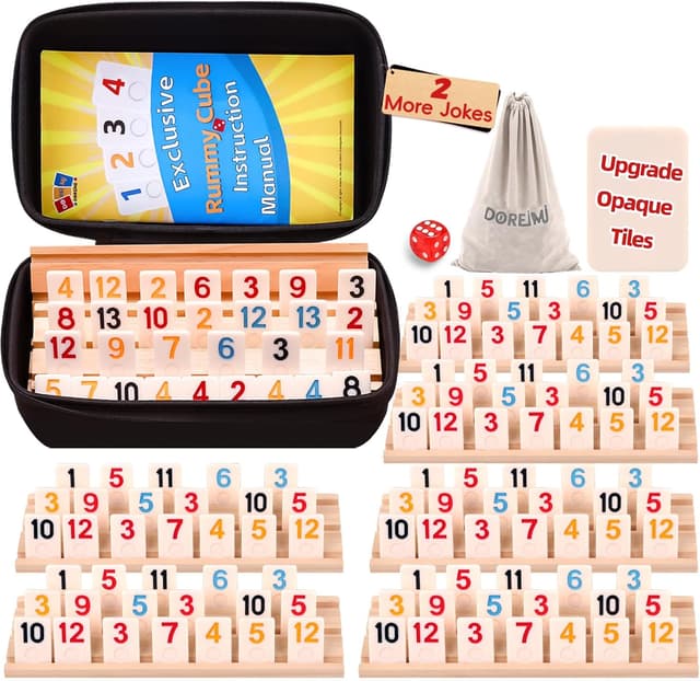 Detalle de Doreimi Upgraded Rummy Cube Game Set 162 tiles ๐ฒ