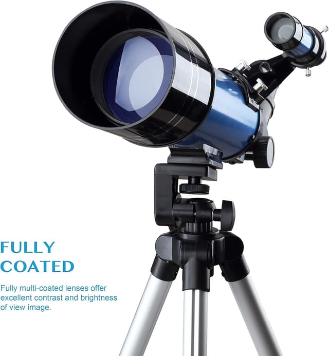 Detalle de AOMEKIE telescopio astronomico 70 mm con lunghezza focale 400 mm, oculari K6/K25 e supporto telefono