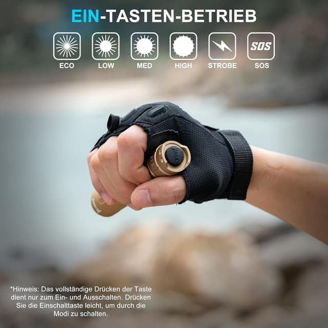 Detalle de WUBEN C3 LED-Taschenlampe (aufladbar) mit 1.200 Lumen, 6 Modi und IP68