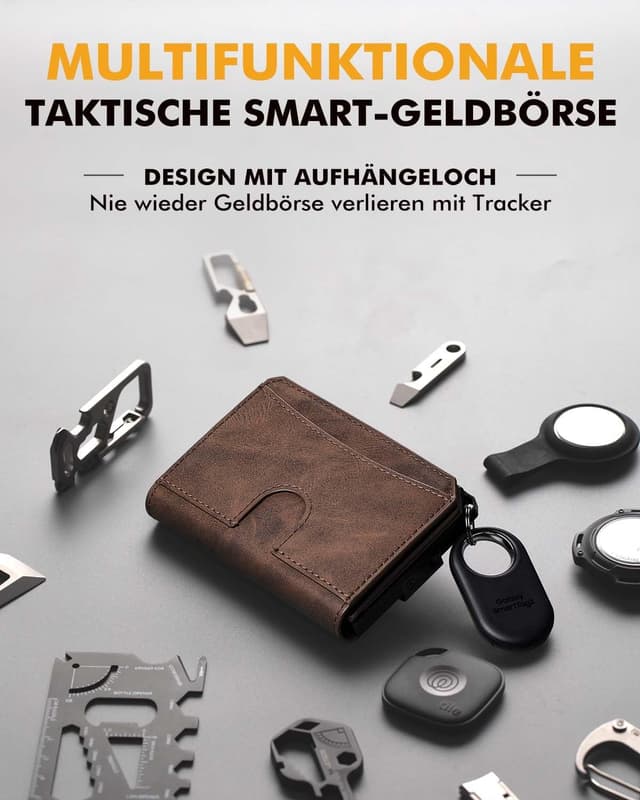 Thumbnail 5 de MYSHION Geldbörse Herren RFID Schutz 12 Karten