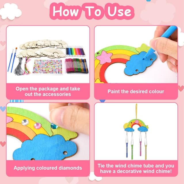 Detalle de Ainiv Rainbow wind chimes 12 pack DIY