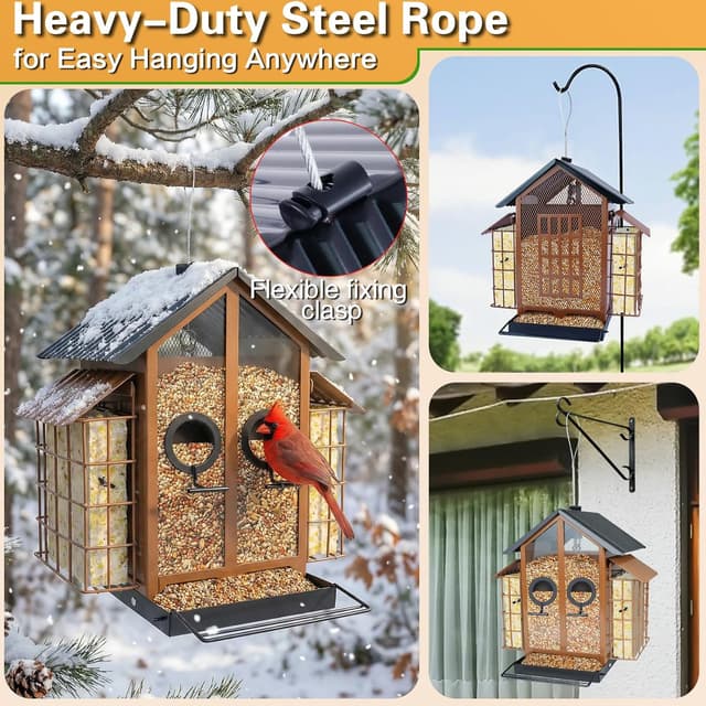 Thumbnail 6 de SIOTMERA Bird Feeders Hanging 4LB