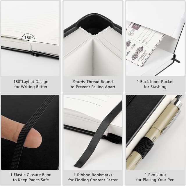 Detalle de A5 Lined Notebook 3 Pack, 200 pages