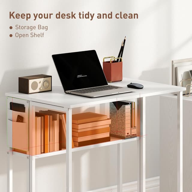 Detalle 1 de HOMCOM folding desk 80 cm with storage