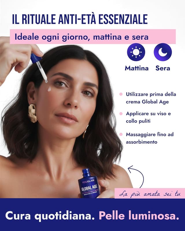 Thumbnail 6 de YOUGLAM Global Age siero viso antirughe con acido ialuronico, bakuchiol e ribosio (30 ml)