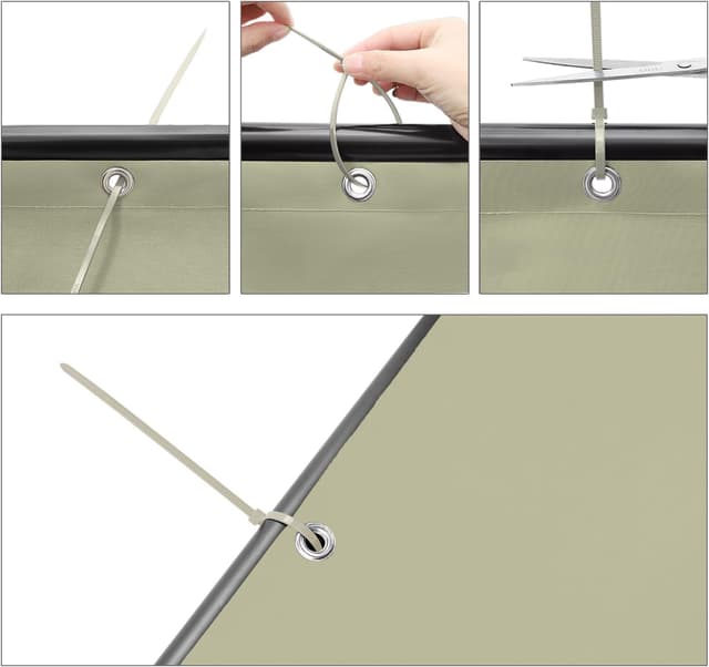 Detalle de Sekey Frangivista per balcone e recinzione in telo Oxford 90x300 cm impermeabile e antivento, taupe