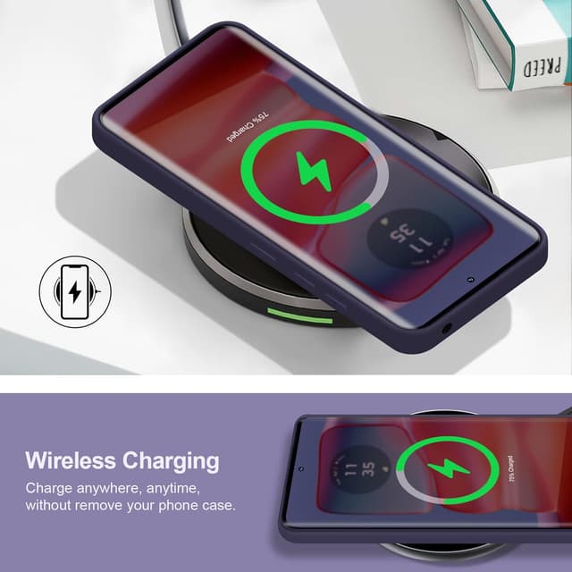 Detalle 2 de Btstring Hülle für Moto Edge 50 Pro – Silikon-Case mit weichem Mikrofaserfutter (Lila)