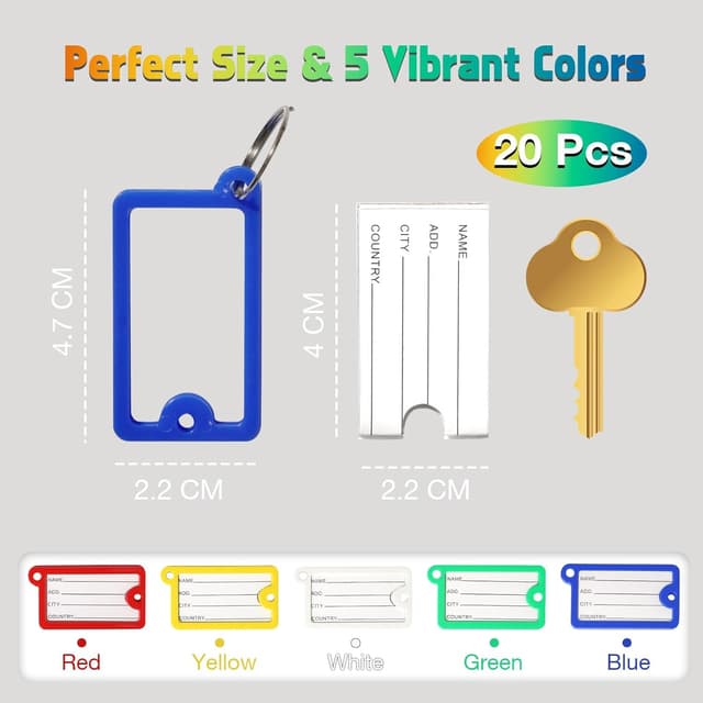 Thumbnail 4 de VIANTO 20 Pezzi Targhette portachiavi plastica