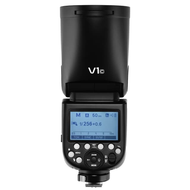 Detalle de Godox V1 Flash para Olympus (TTL) con batería recargable y control inalámbrico 2,4 GHz