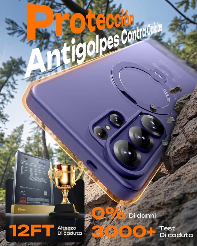 Detalle 2 de TOCOL Cover magnetica con supporto per Samsung Galaxy S26 Ultra 6,9” compatibile MagSafe, viola