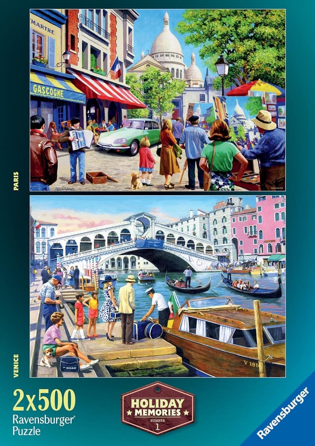 Detalle de Ravensburger Holiday Memories 2x 500 Piece Jigsaw Puzzle Set (age 10+)