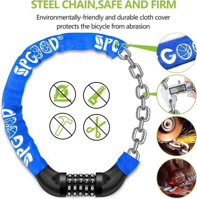 Thumbnail 4 de SPGOOD Bike Lock 830 mm chain, 5-digit code