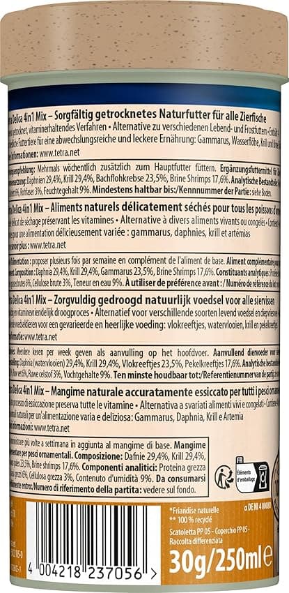 Thumbnail 4 de Tetra Delica Mix 250 ml — mezcla natural para peces 🐟