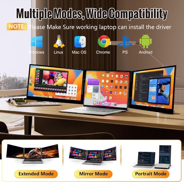 Thumbnail 2 de Cybotioe One Cable 15.6" Portable Triple Monitor