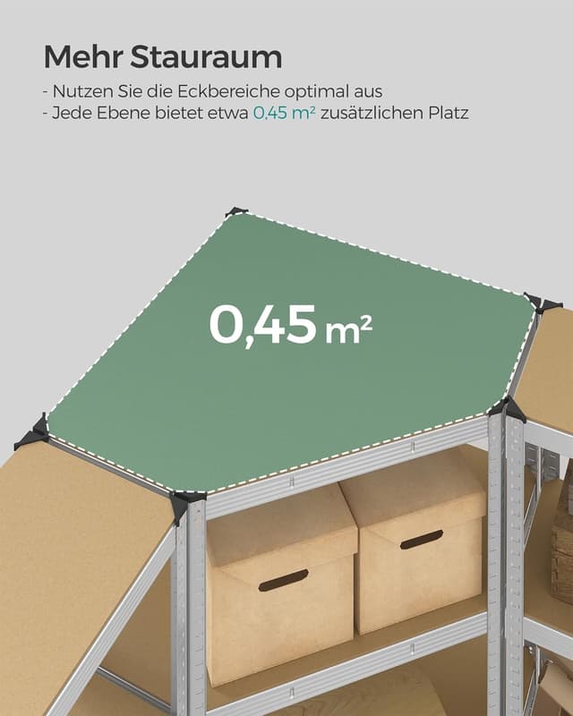 Thumbnail 4 de SONGMICS GLR070E03 Eckregal 5 Ebenen, Schwerlastregal đȘ”