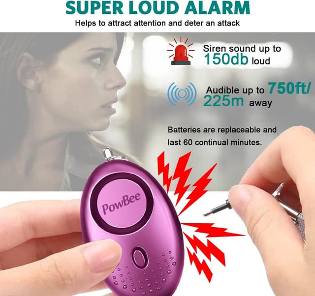 Detalle de Personal Safety Alarm Keychain 3 Pack 150dB