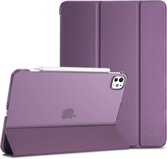 Detalle de ProCase Smart Case for iPad Pro 11 Inch (M5 2025/M4 2024) – Slim folio with hard shell, dark purple