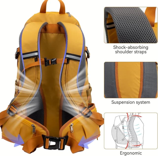 Detalle de UtiaMiaoGonGo 40L Wanderrucksack mit Regenhülle – Outdoor-Backpack für Camping, Trekking & Klettern