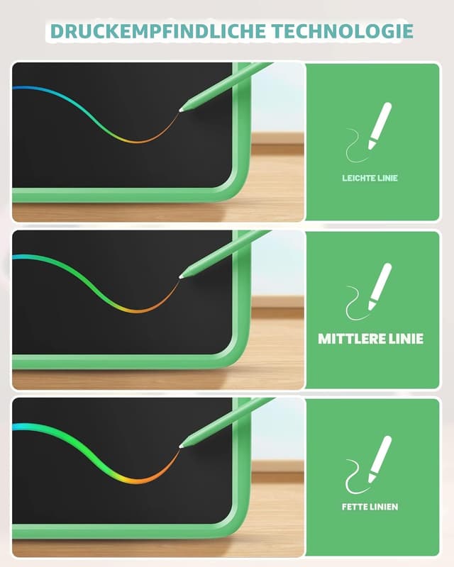Thumbnail 6 de 10-Zoll-LCD-Schreibblock: elektronisches digitales Schreib- und Graffiti-Brett in Grün