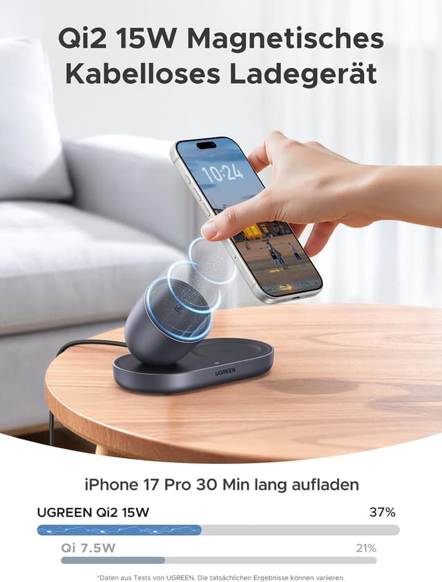 Detalle 2 de UGREEN Zapix 2-in-1 MagSafe Ladegerät 15W