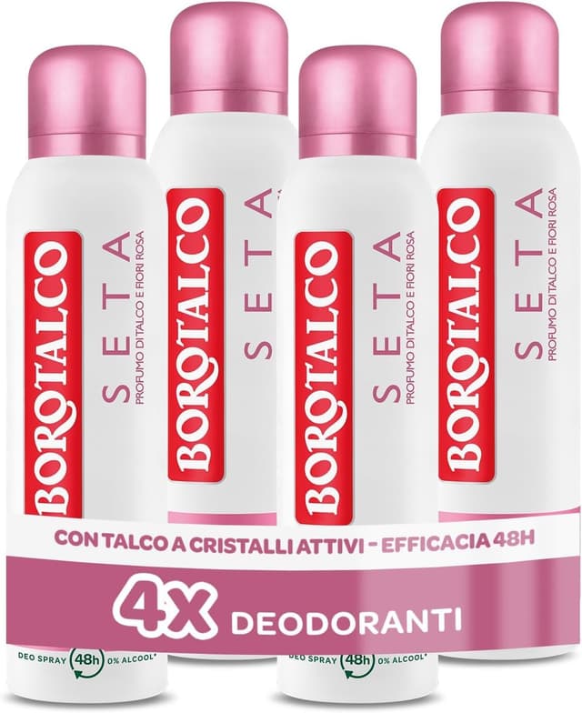 Imagen de Borotalco Deodorante Spray Seta 48h 4×150 ml en OfertitasTOP
