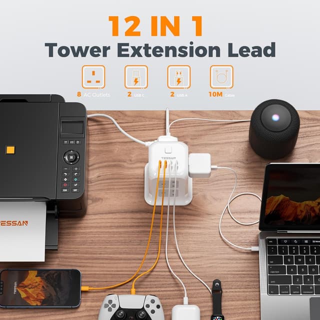 Detalle 2 de TESSAN Tower Extension Lead 10M