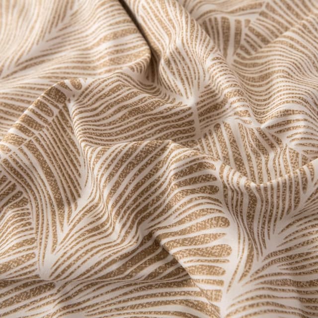 Thumbnail 6 de Tokokimo Beige Double Duvet Cover Set (Tropical Leaves) with 2 Pillowcases, Soft Microfibre, 200x200 cm