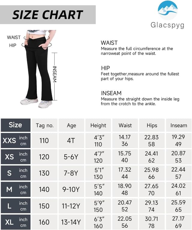 Detalle de Glacspyg Fille – collants/leggings évasés avec poches et ceinture en V