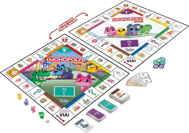 Detalle de Monopoly Junior (edizione 2026) – gioco da tavolo 2 giochi in 1 per bambini dai 4 anni, 2–4 giocatori, versione italiana