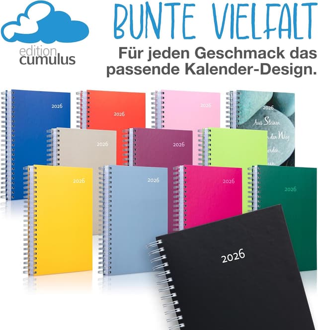 Detalle de edition cumulus 2026 Der GROSSE Dicke DIN A4 Kalender – Taupe (beige) – Wire-O, Made in Germany