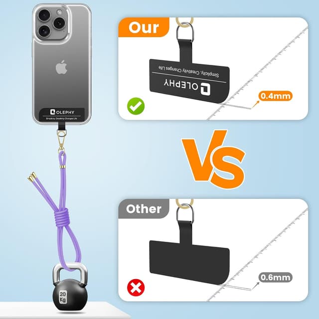 Detalle 2 de OLEPHY cordino per telefono universale viola