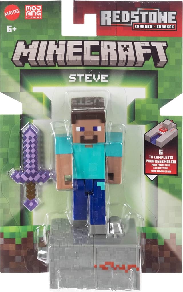 Thumbnail 5 de Minecraft Steve Pietra Rossa, action figure 8,2 cm