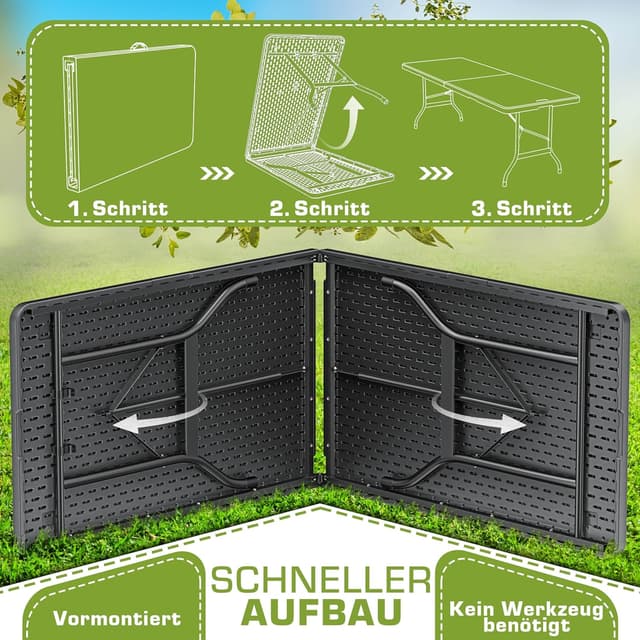 Thumbnail 4 de tillvex Gartentisch 180x75cm klappbar 🍽