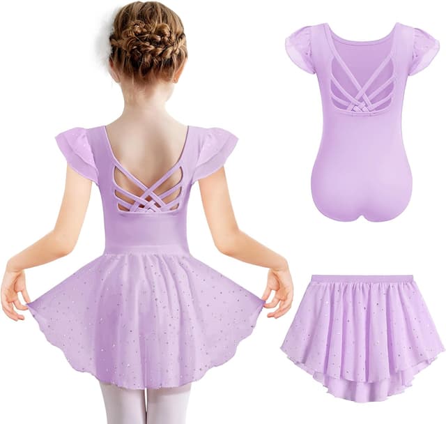 Detalle de Arshiner Ragazze Costume da balletto 2 pezzi (2-9 anni) con body e gonna tutu in cotone