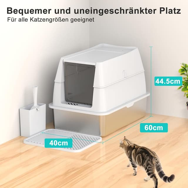 Thumbnail 5 de FURTIME Katzenklo Edelstahl XXL – Geschlossenes WC für Katzen