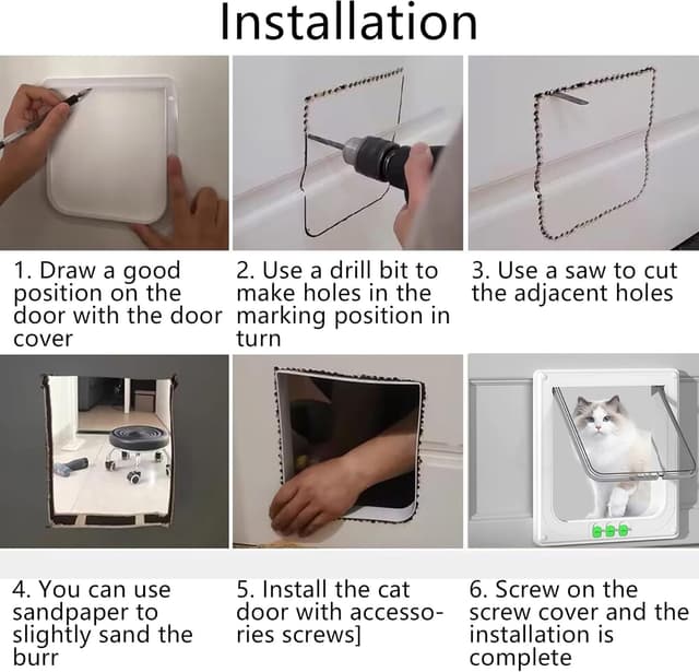 Thumbnail 4 de Moaobooh Katzentür Katzentür wetterfest 2–5 cm Dicke