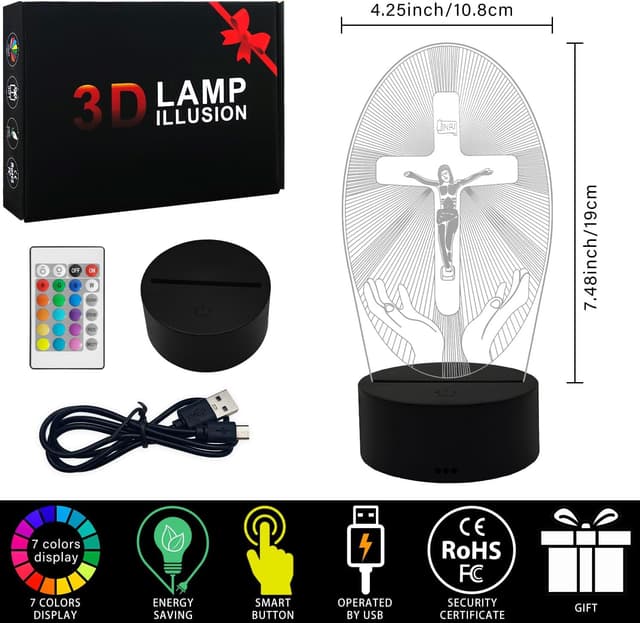 Thumbnail 6 de Gesù Croce luce notturna LED 16 colori