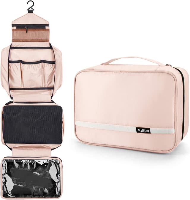 Thumbnail 6 de Maliton Hanging Toiletry Bag (Large) with 4 Compartments – Foldable Wash Bag in Light Green