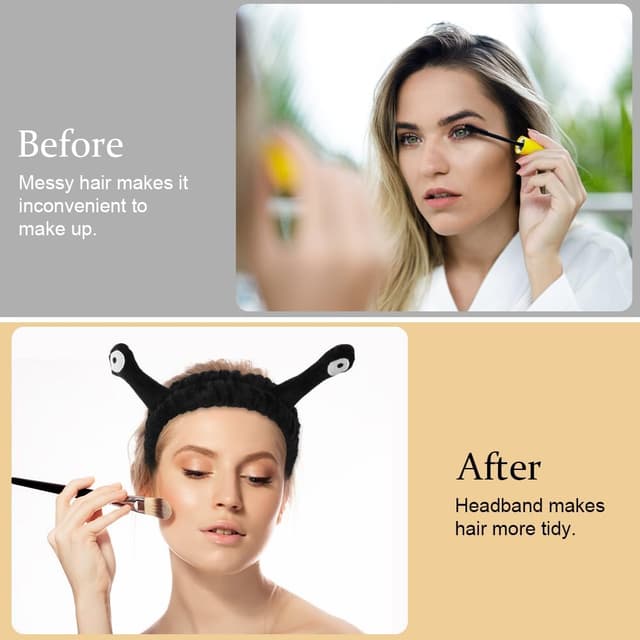 Detalle de LOPHE lot de 3 bandeaux de lavage visage en polaire corail doux (forme escargot)