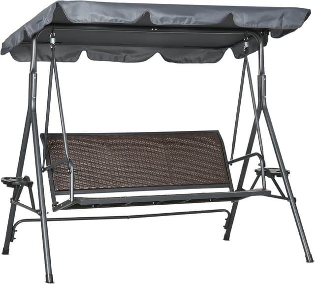 Detalle de Outsunny Balancelle 3 Places Toit Inclinaison