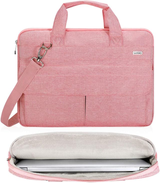 Detalle de LANDICI Laptop Bag Case for 17–17.3 inch laptops (Waterproof, slim messenger bag) – Pink