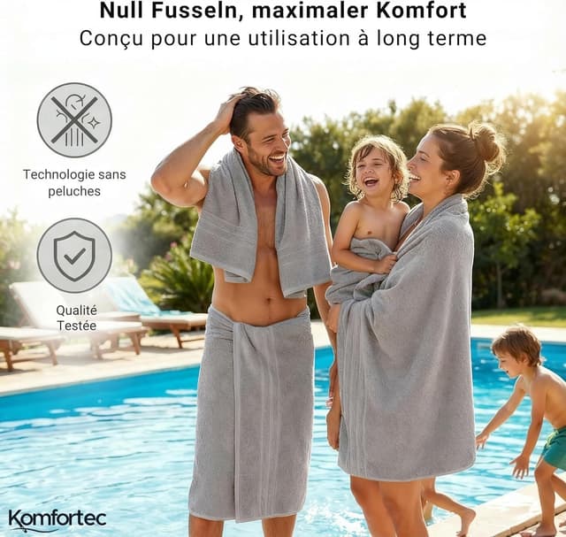 Thumbnail 5 de Komfortec Serviette de sauna XXL 80 x 200