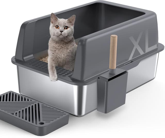 Imagen de Gimars Lettiera acciaio inox 60x40 cm 🐾 en OfertitasTOP