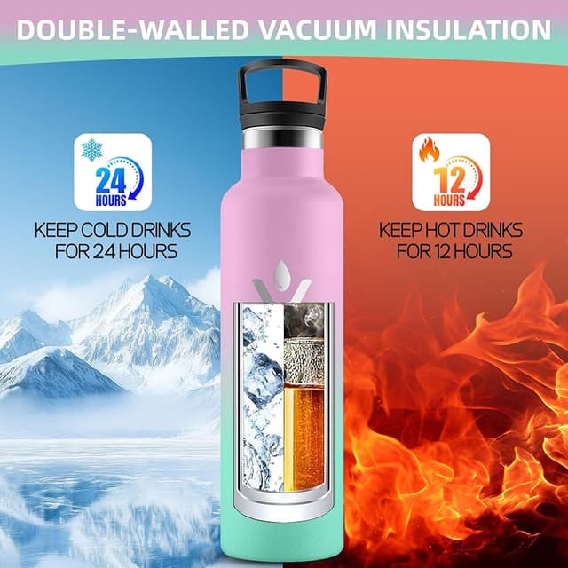 Detalle de Grsta Botella térmica 750 ml con pajita y filtro 🚰