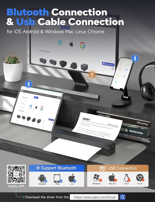 Detalle 2 de iDPRT MT610pro Thermodrucker 300 DPI Bluetooth ⏱