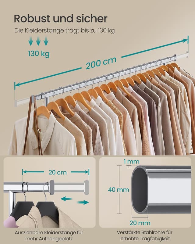 Detalle de SONGMICS HSR175E01 Kleiderständer 150 kg