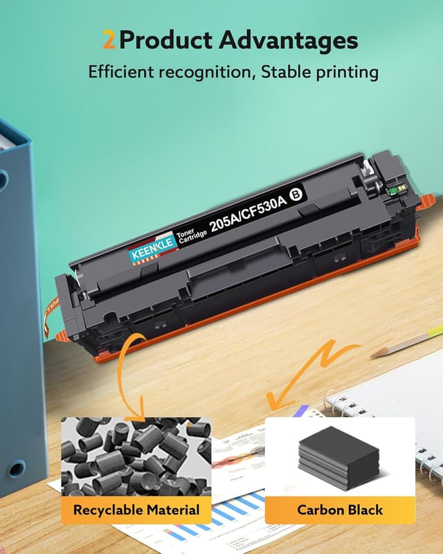 Detalle 2 de KEENKLE 205A CF530A toner compatibile HP 205A CF530A, 4-pack colori (Nero/Ciano/Magenta/Giallo)